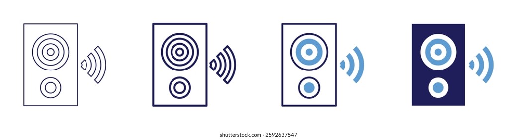 Portable gadget icon in 4 different styles. Thin Line, Line, Bold Line, Duotone. Duotone style. Editable stroke.