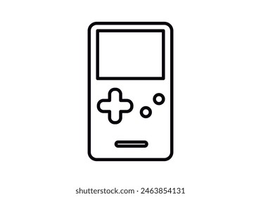 Icono negro de la consola de juegos portátil sobre fondo blanco.