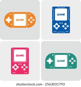 Portable game console collection design. Device for playing games. Mini Games