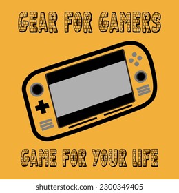 Portable game console in flat vector illustration design