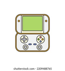 Portable game console icon in color, isolated on white background 