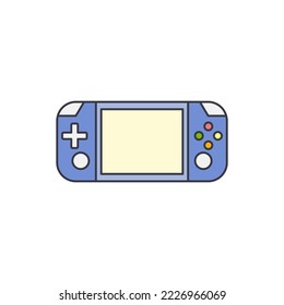 Icono de consola de juegos portátil en color, aislado en fondo blanco 