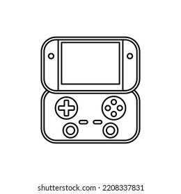 tragbare Spielkonsole Symbol im Strichformat einzeln auf weißem Hintergrund