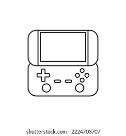 tragbare Spielkonsole Symbol im Strichformat einzeln auf weißem Hintergrund