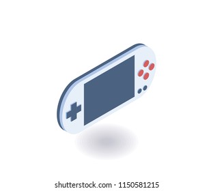 Portable game console isometric icon. Vector 3D illustration for web design.