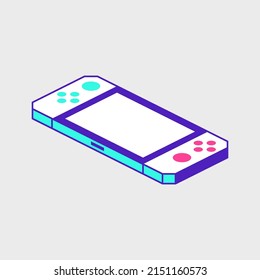 Portable game console isometric vector icon illustration