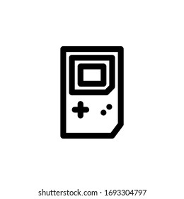 Portable Game Console Outline Icon Vector Illustration
