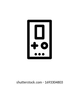 Portable Game Console Outline Icon Vector Illustration
