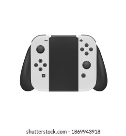 Portable game console in vector on a white background.Pocket video game console vector illustration.