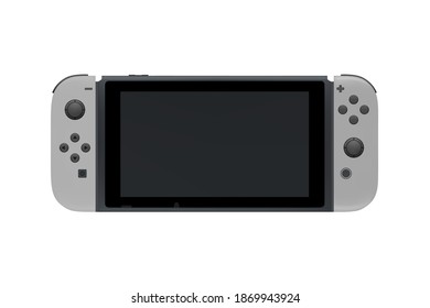 Portable game console in vector on a white background.Pocket video game console vector illustration.