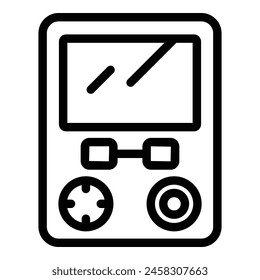 Portable game device icon outline vector. Handheld controller. Modern videogame gadget