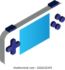 portable game device illustration in 3D isometric style isolated on background