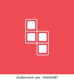 Portable Game Flat Icon On Red Background
