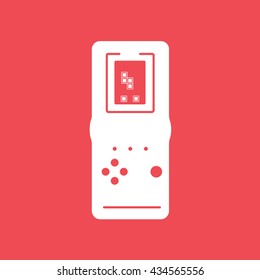Portable Game Flat Icon On Red Background
