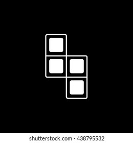 Portable Game Flat Icon On Black Background