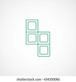 Portable Game Green Line Icon On White Background
