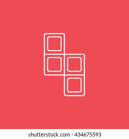 Portable Game Line Icon On Red Background