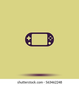 Portable game pad flat vector icon.