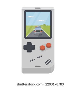 Portable game pad. Retro game console, vector illustration