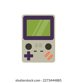 portable game player. Old portable console games. Retro games gadget of the 90s. portable classic console game pad flat design vector illustration