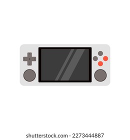 portable game player. Old portable console games. Retro games gadget of the 90s. portable classic console game pad flat design vector illustration