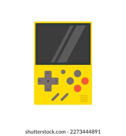 portable game player. Old portable console games. Retro games gadget of the 90s. portable classic console game pad flat design vector illustration