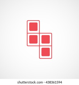 Portable Game Red Flat Icon On White Background