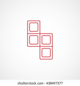 Portable Game Red Line Icon On White Background