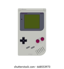 Portable games console.  Old gadget. Vector illustration