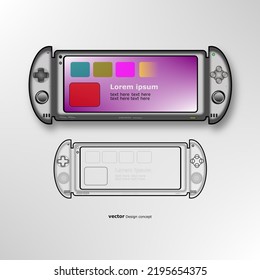 portable gaming console concept design vector for technology content