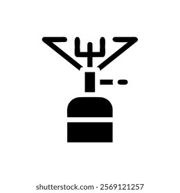 Portable gas burner icon for camping. Concept of outdoor cooking and adventure.