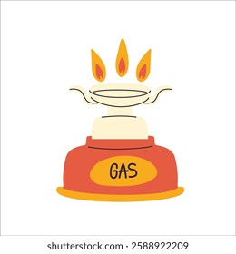 Portable gas camping stove isolated. Equipment for outdoor activities.