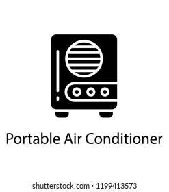 Portable Gas Heater Glyph Icon Vector 