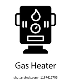 Portable Gas Heater Glyph Icon Vector 