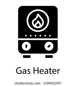 Portable Gas Heater Glyph Icon Vector 