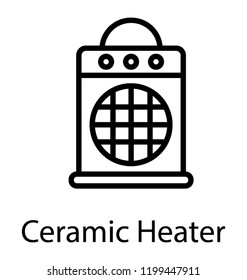 Portable Gas Heater Line Icon Vector 