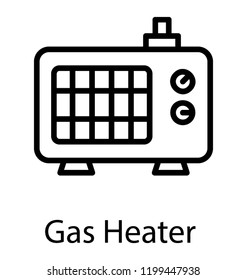 Portable Gas Heater Line Icon Vector 