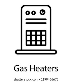 Portable Gas Heater Line Icon Vector 