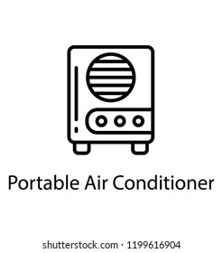 Portable Gas Heater Line Icon Vector 