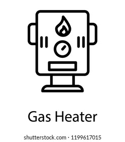 Portable Gas Heater Line Icon Vector 