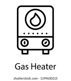 Portable Gas Heater Line Icon Vector 