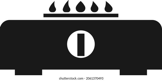 Portable gas stove. Camping stove. Side view. Vector image isolated on a white background.