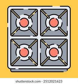 Portable Gas Stove Icon Illustration