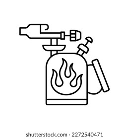 Portable gasoline burner icon. Vector sign in simple style isolated on white background.