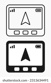 portable gps car navigation system line shape icon vector flat illustration
