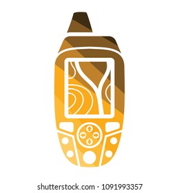 Portable GPS device icon. Flat color design. Vector illustration.