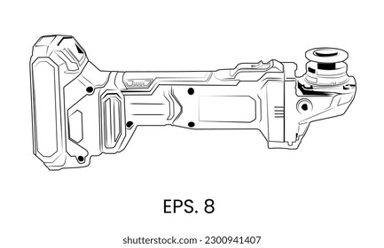 Portable grinding line art vector