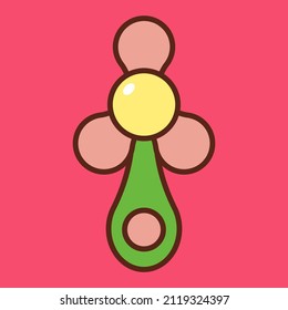 Ilustración de dibujos animados de vectores de ventilador portátil aislados en segundo plano.