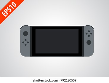 portable handheld game console flat icon illustrator for gamming apps or website