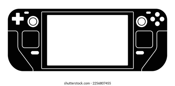 Portable handheld gaming PC computer flat vector icon for apps and websites